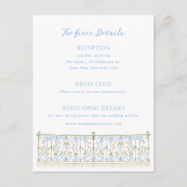 Tarjeta De Recepción Detalles de Boda Rococó