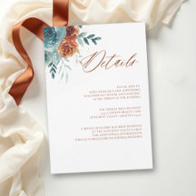 Detalles de Boda Romántica de Otoño en Azul Turque