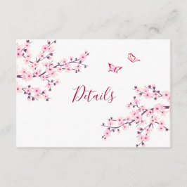 Tarjeta De Recepción Detalles de Boda Rosa Blanco Flor de Cerezo