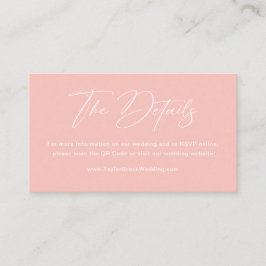 Tarjeta De Recepción Detalles de Boda Rosa Pastel de Primavera