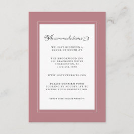 Tarjeta De Recepción Detalles de Boda Rosa Polvo Bordes Modernos y Eleg