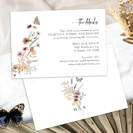 Tarjeta De Recepción Detalles de Boda Rústica Boho
