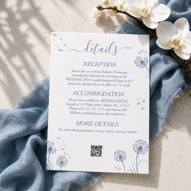 Tarjeta De Recepción Detalles de Boda Rústica con Flores Silvestres Bla (Subido por el creador)