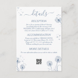 Tarjeta De Recepción Detalles de Boda Rústica con Flores Silvestres Bla