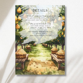 Tarjeta De Recepción Detalles de Boda Rústica en Huerta de Peras Campes