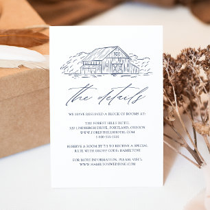 Tarjeta De Recepción Detalles de Boda Rústica y Elegante en un Granero 
