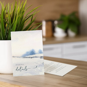 Tarjeta De Recepción Detalles de Boda Rústicos en Verde Pino