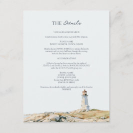 Tarjeta De Recepción Detalles de Boda Serif Costa Faro Náutico