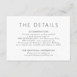 Tarjeta De Recepción Detalles de Boda Simple Modernos en Púrpura Polvo