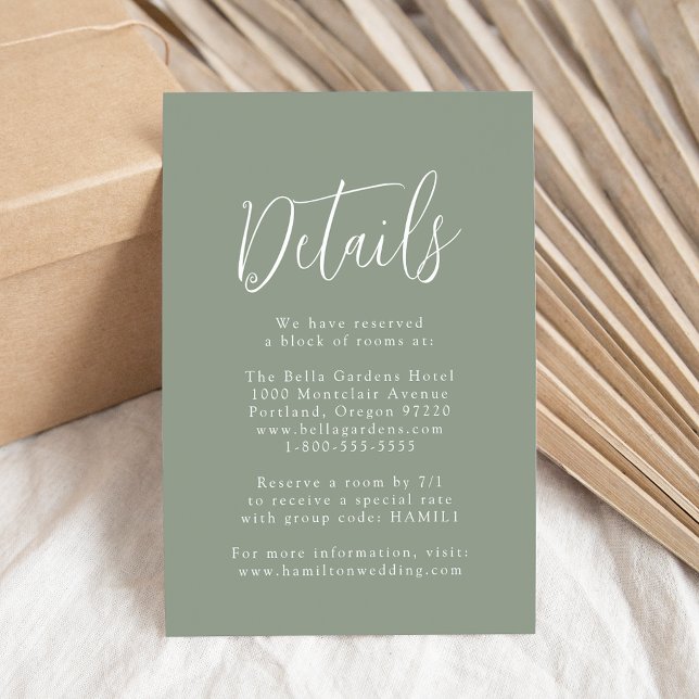 Tarjeta De Recepción Detalles de Boda Simple Script Verde Menta (Subido por el creador)