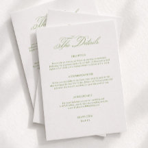 Detalles de Boda Simple Verde Código de Vestimenta