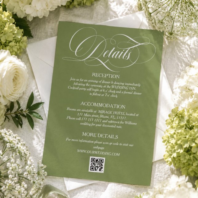 Tarjeta De Recepción Detalles de Boda Simple Verde Lima (Subido por el creador)