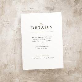 Tarjeta De Recepción Detalles de Boda Simples Elegantes Modernos y Lujo
