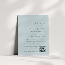 Tarjeta De Recepción Detalles de Boda Todo en Uno Azul Claro Costero