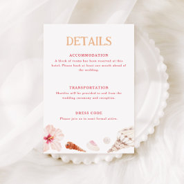 Tarjeta De Recepción Detalles de boda tropical de destino