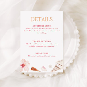 Tarjeta De Recepción Detalles de boda tropical de destino