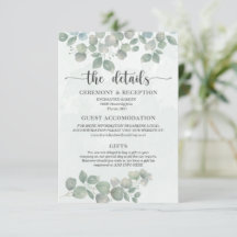 Detalles de boda verde con acuarela de eucalipto