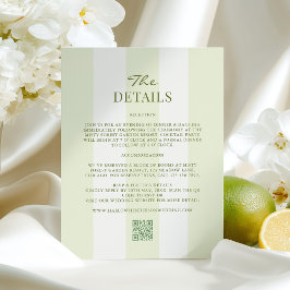Tarjeta De Recepción Detalles de Boda Verde Lima
