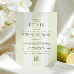 Tarjeta De Recepción Detalles de Boda Verde Lima