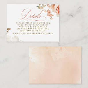 Tarjeta De Recepción Detalles de boda victoriana botánica floral pequeñ