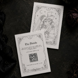 Tarjeta De Recepción Detalles de Boda Victoriana Gótica de Halloween Có
