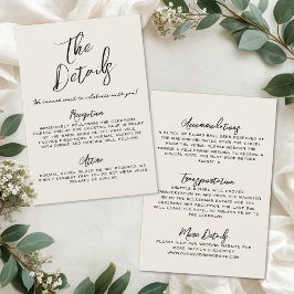 Tarjeta De Recepción Detalles de Boda Vintage Simples Dibujados a Mano