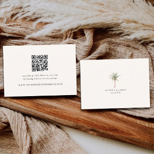 Tarjeta De Recepción Detalles de Boda y RSVP con Código QR Neutral Mode