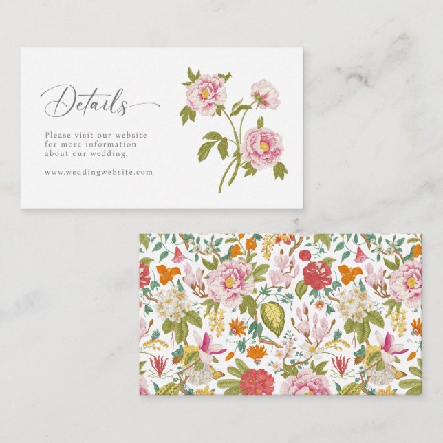 Tarjeta De Recepción Detalles de bodas de época (Anverso / Reverso)