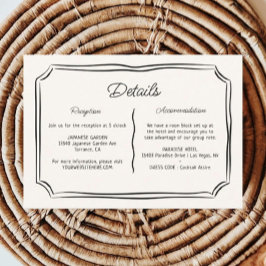 Tarjeta De Recepción Detalles de Bodas extravagantes con mano caprichos