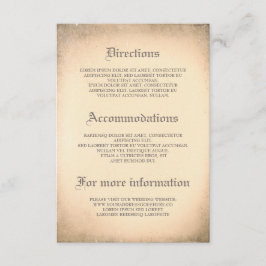 Tarjeta De Recepción Detalles de bodas vintage góticas - Información