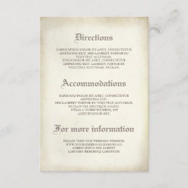 Tarjeta De Recepción Detalles de bodas vintage góticas - Información