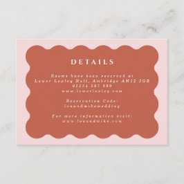 Tarjeta De Recepción Detalles de Boho Wavy Terracotta y Boda Rubor