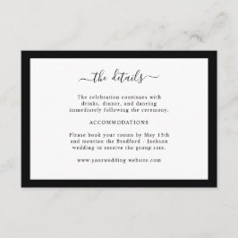 Tarjeta De Recepción Detalles de borde en negro y blanco