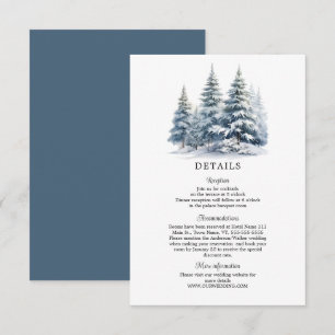 Tarjeta De Recepción Detalles de bosque de pinos en invierno con nieve 