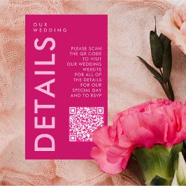 Tarjeta De Recepción Detalles de caligrafía elegante Código QR