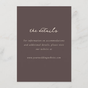 Tarjeta De Recepción Detalles de Caligrafía Marrón Elegantes