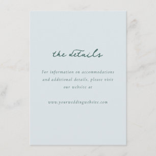 Tarjeta De Recepción Detalles de Caligrafía Verde Azulada Elegante