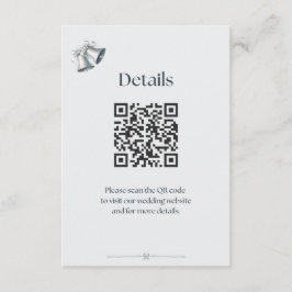 Tarjeta De Recepción Detalles de campanas de boda de plata azul Incluye