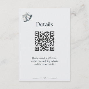 Tarjeta De Recepción Detalles de campanas de boda de plata azul Incluye