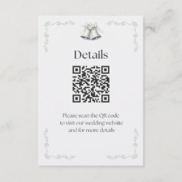 Tarjeta De Recepción Detalles de campanas de boda de plata Enclosure