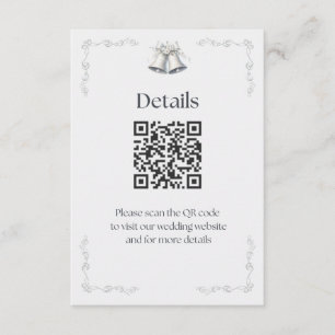 Tarjeta De Recepción Detalles de campanas de boda de plata Enclosure