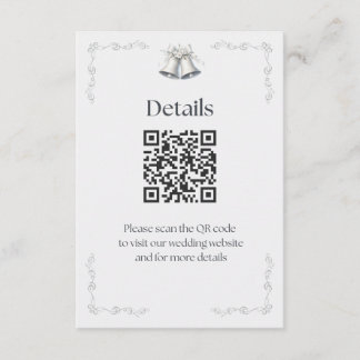 Tarjeta De Recepción Detalles de campanas de boda de plata Enclosure