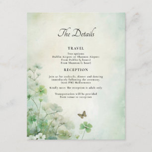 Tarjeta De Recepción Detalles de Campos de Trébol