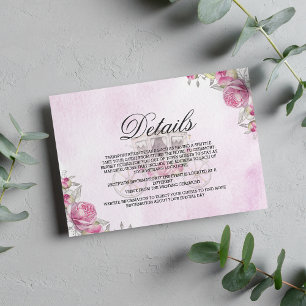 Tarjeta De Recepción Detalles de carruaje floral elegante en acuarela r