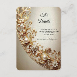 Tarjeta De Recepción Detalles de Cerradura con Adorno Dorado Ornate