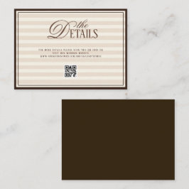 Tarjeta De Recepción Detalles de código QR de boda con dinero antiguo a