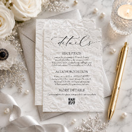 Tarjeta De Recepción Detalles de código QR de boda de invierno
