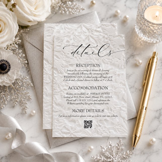 Tarjeta De Recepción Detalles de código QR de boda de invierno (Subido por el creador)