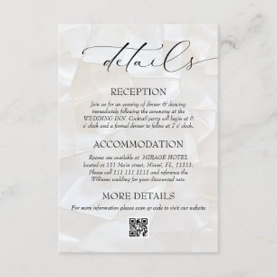 Tarjeta De Recepción Detalles de código QR de boda elegante moderno