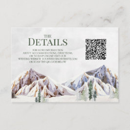 Tarjeta De Recepción Detalles de código QR de boda en montaña rústica I